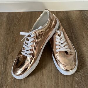 ASOS Metallic Low Top Sneakers - Bronze & White / UK12/US13